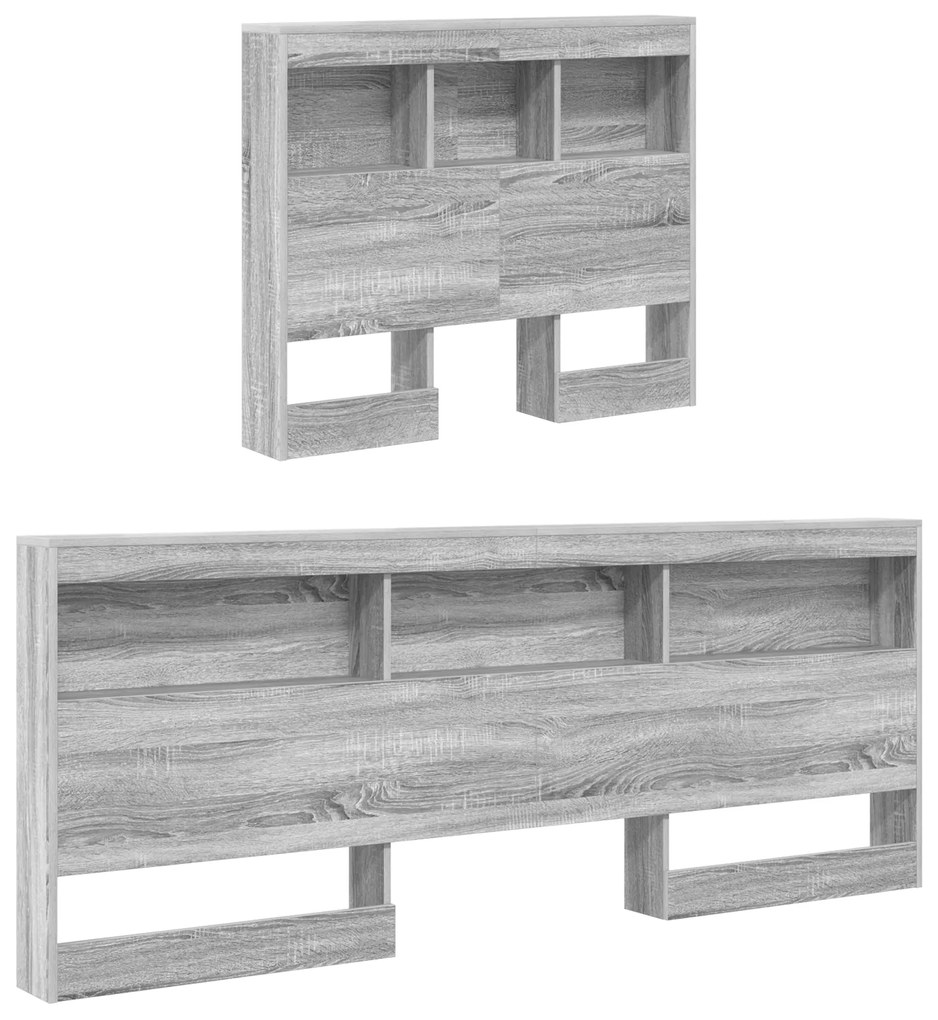 vidaXL Βιβλιοθήκη Κρεβατιού Γκρι sonoma 75 x 190 cm Επεξεργασμένο ξύλο