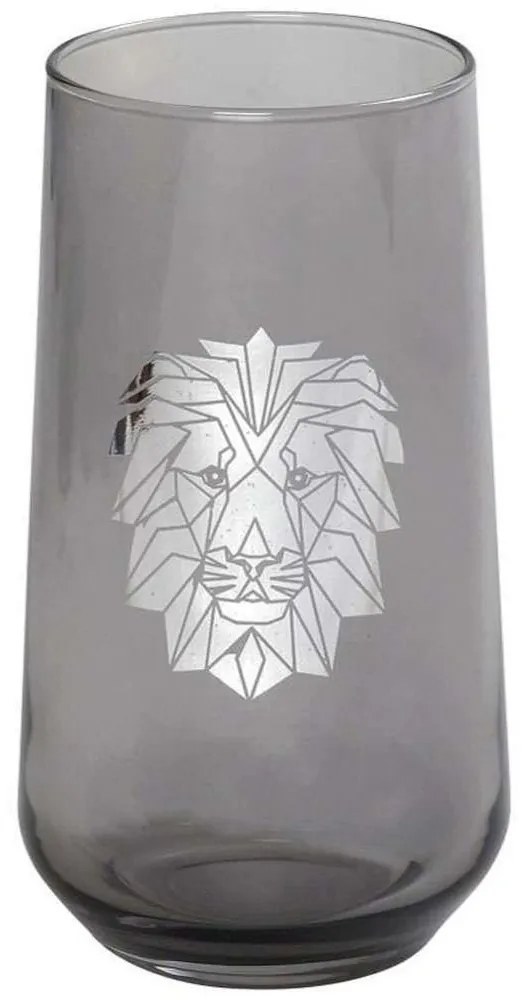 Ποτήρι Νερού Jungle Lion RAB618K6 7,8x14,8cm 470ml Grey-Silver Espiel Γυαλί