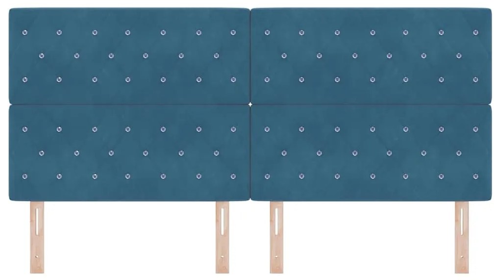 vidaXL Κεφαλάρι με κεφαλάρι Σκούρο Μπλε 200 cm Τεχνητό Δέρμα