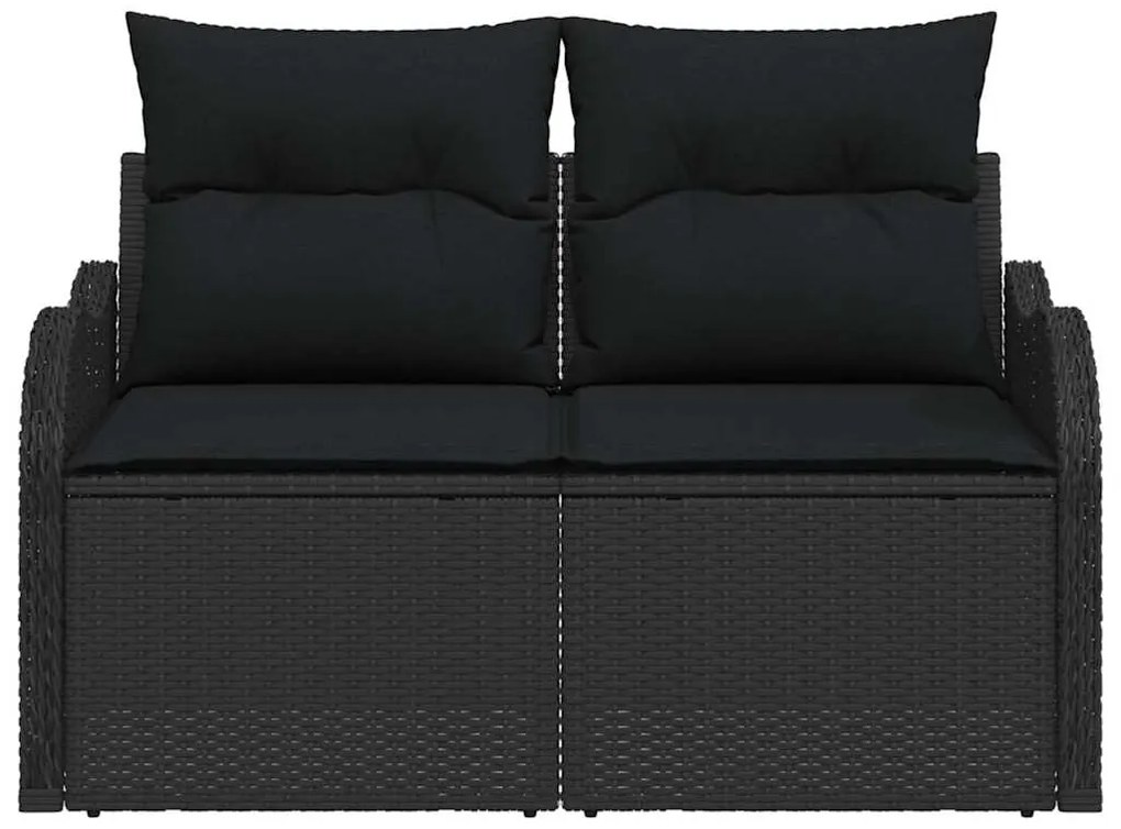 vidaXL Καναπές Κήπου με μαξιλάρι Μαύρο 121 x 62 x 69εκ συνθετικό ρατάν