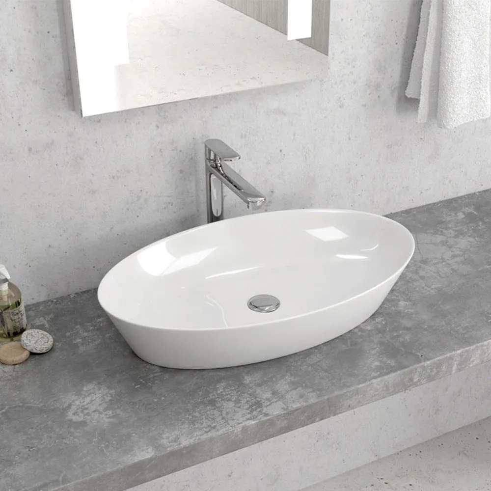 Νιπτήρας Επικαθήμενος LT 1132 60,5x36x12cm White Karag Πορσελάνη