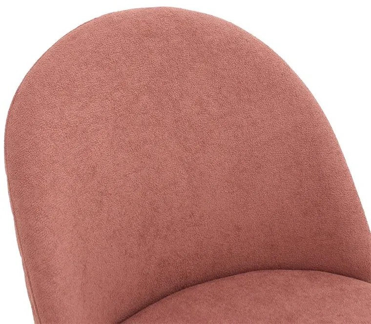 Καρέκλα Graceful ύφασμα μπουκλέ σάπιο μήλο-πόδι μαύρο 50x53x83 εκ.