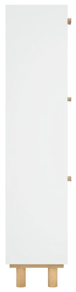 vidaXL Παπουτσοθήκη Λευκή 52x25x115 εκ Επεξεργασμένο Ξύλο&Φυσικό Ρατάν