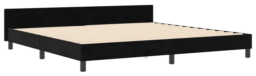 vidaXL Σκελετός Κρεβατιού με κεφαλάρι Μαύρο 200 x 200 cm Βελούδο