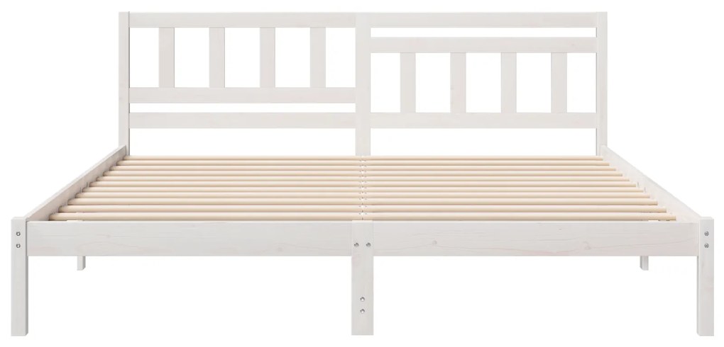 vidaXL Σκελετός Κρεβατιού Λευκό 180 x 200 cm Συμπαγές ξύλο πεύκου