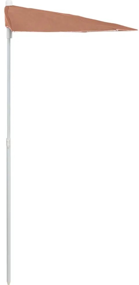 vidaXL Ομπρέλα Κήπου Μισή με Ιστό Τερακότα 180 x 90 εκ.