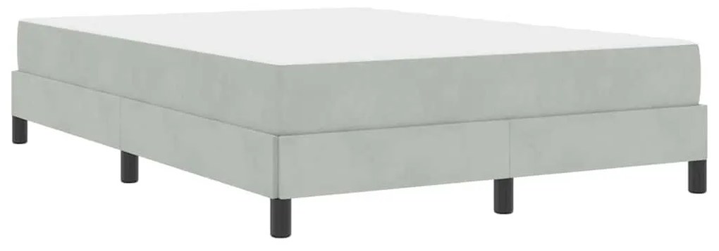 vidaXL Κρεβάτι box spring με στρώμα Ανοιχτό γκρι 160 x 200 cm Βελούδο
