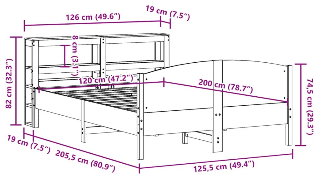 ΣΚΕΛΕΤΟΣ ΚΡΕΒ. ΧΩΡΙΣ ΣΤΡΩΜΑ ΚΑΦΕ ΚΕΡΙΟΥ 120X200 ΕΚ ΜΑΣΙΦ ΠΕΥΚΟ 3306230