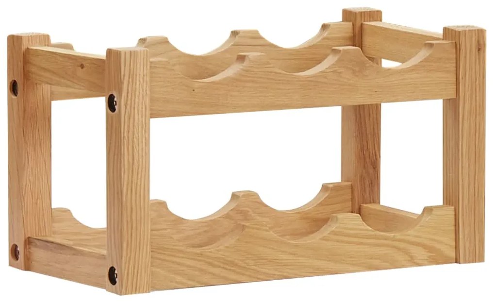 vidaXL Κάβα Κρασιών για 6 Φιάλες 37x21x21 εκ. από Μασίφ Ξύλο Δρυός