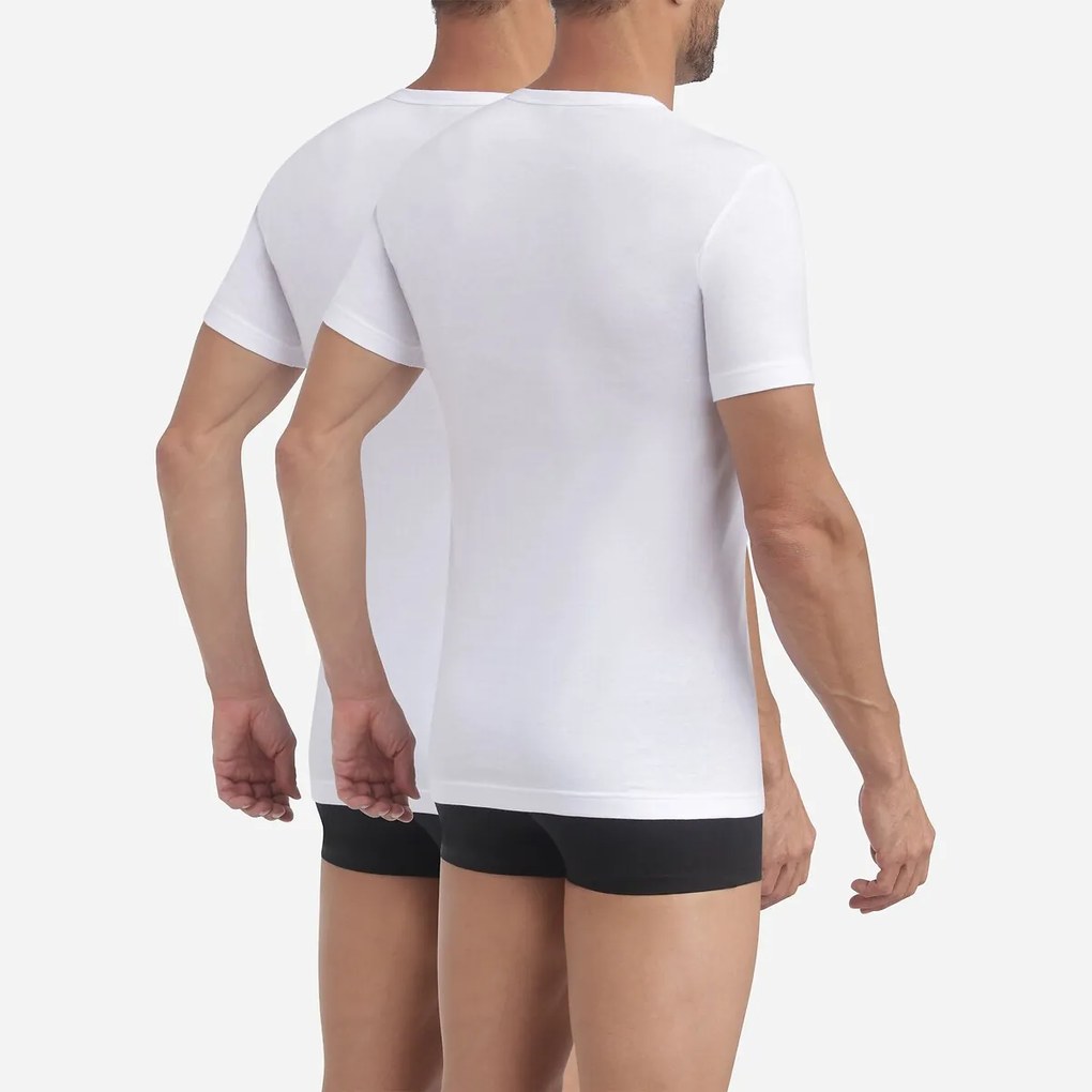 Σετ 2 T-shirts μονόχρωμων με λαιμό σε V