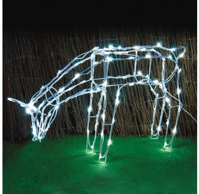 Λαμπάκια Σειρά Feeding Reindeer 100 LED CW 8 Προγράμματα IP44 5μ Λευκό Καλώδιο X0810024242 ACA X0810024242 Λευκό