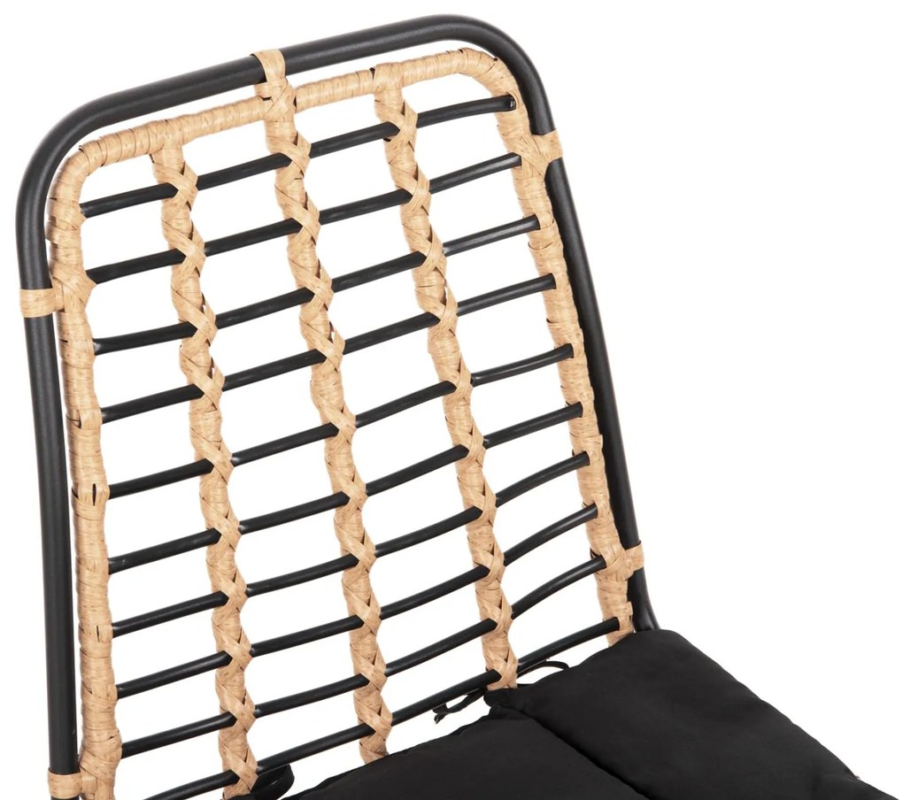 Καρέκλα ALLEGRA C5691.11 Μεταλλική με Wicker Μπεζ - Μαύρο 51x54x84Υεκ. 51x54x84 εκ.