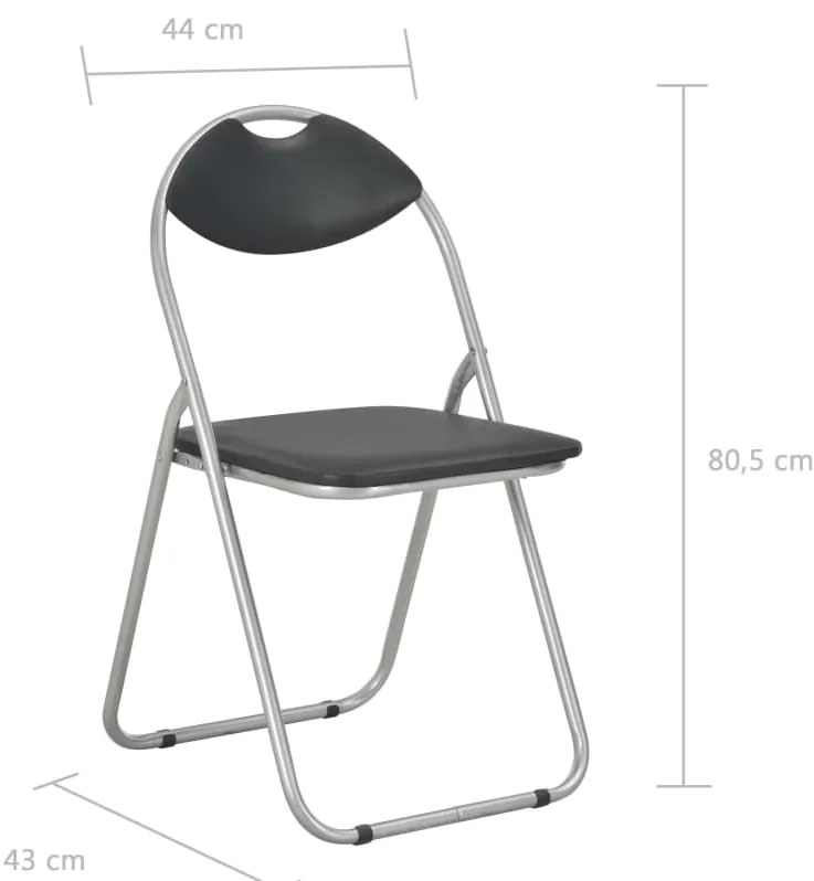 vidaXL Καρέκλες Τραπεζαρίας Πτυσσόμενες 4 τεμ. Μαύρες Συνθετικό Δέρμα