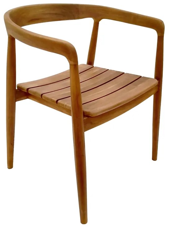 Πολυθρόνα Noody pakoworld teak ξύλο σε φυσική απόχρωση 58x54x75εκ