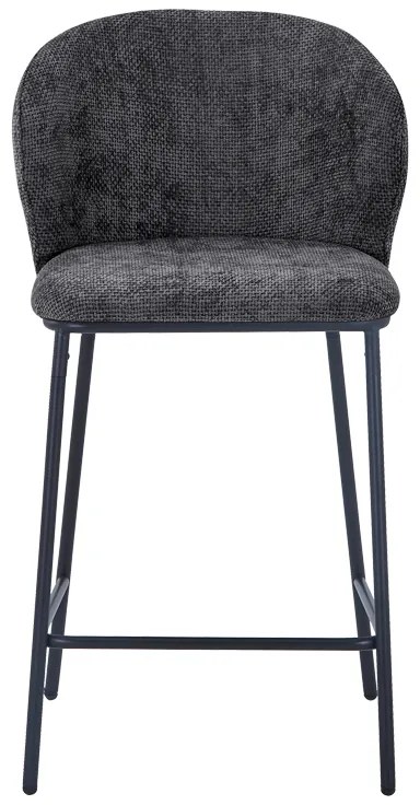 Σκαμπό μπαρ Karg pakoworld γκρι ύφασμα-πόδι μαύρο μέταλλο 49x46x93εκ