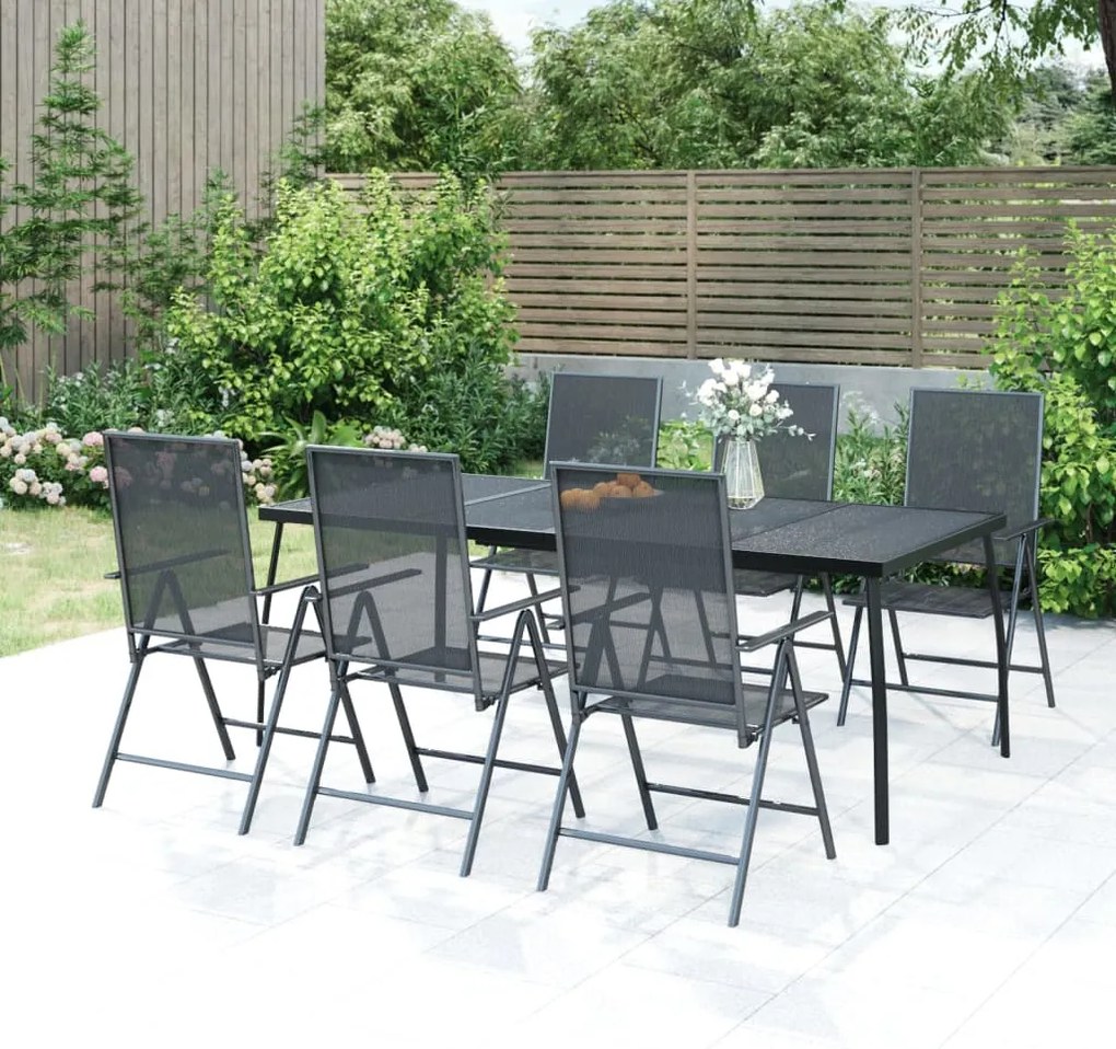 vidaXL Τραπέζι Κήπου Ανθρακί με Πλέγμα 200x100x72 εκ. Ατσάλινο