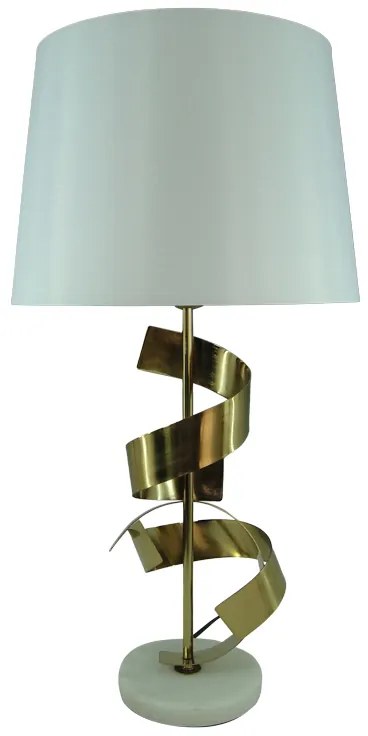 Intrahome Επιτραπέζιο φωτιστικό Lighted intrahome Ε27 χρυσό μέταλλο-λευκό ύφασμα Φ35x70εκ | SKU: INTRAPA-411111128