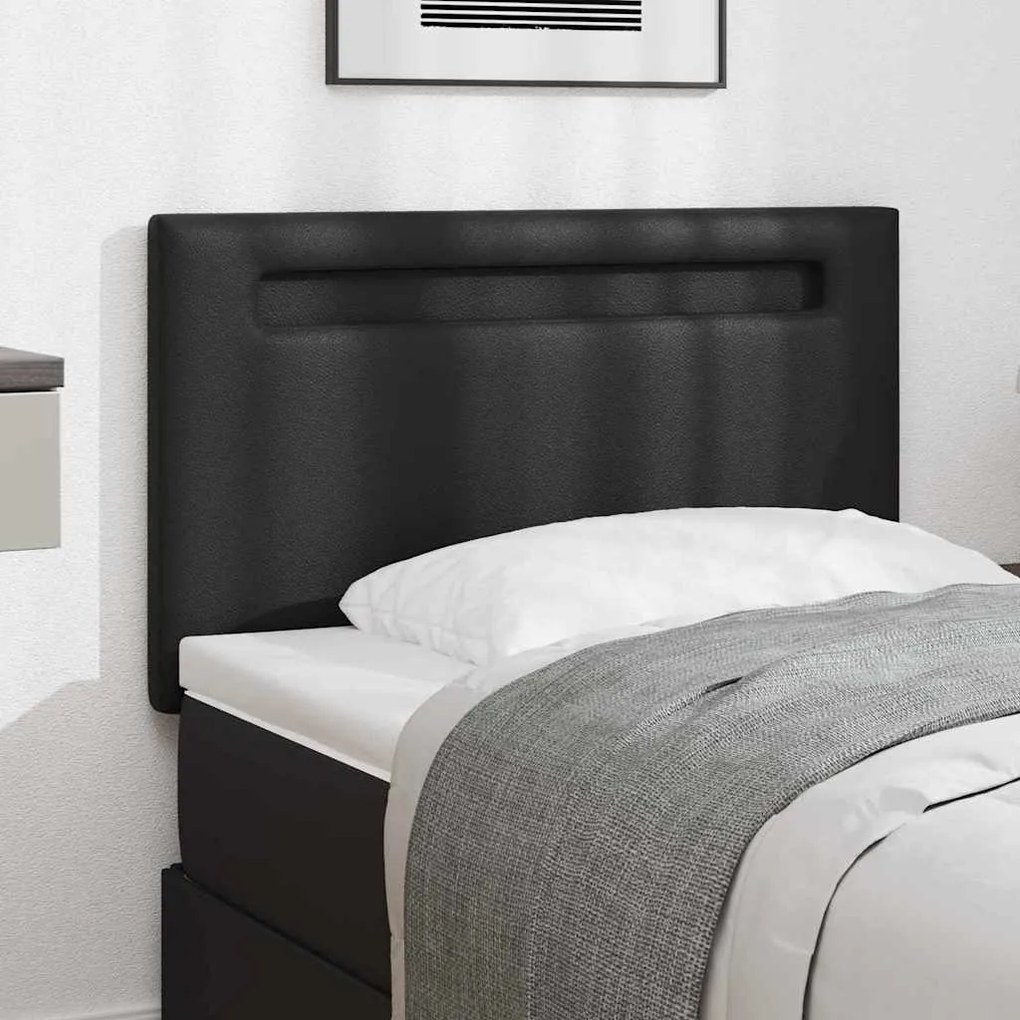 vidaXL Κεφαλάρι Επιτοίχιο με κεφαλάρι Μαύρο 90 cm PVC
