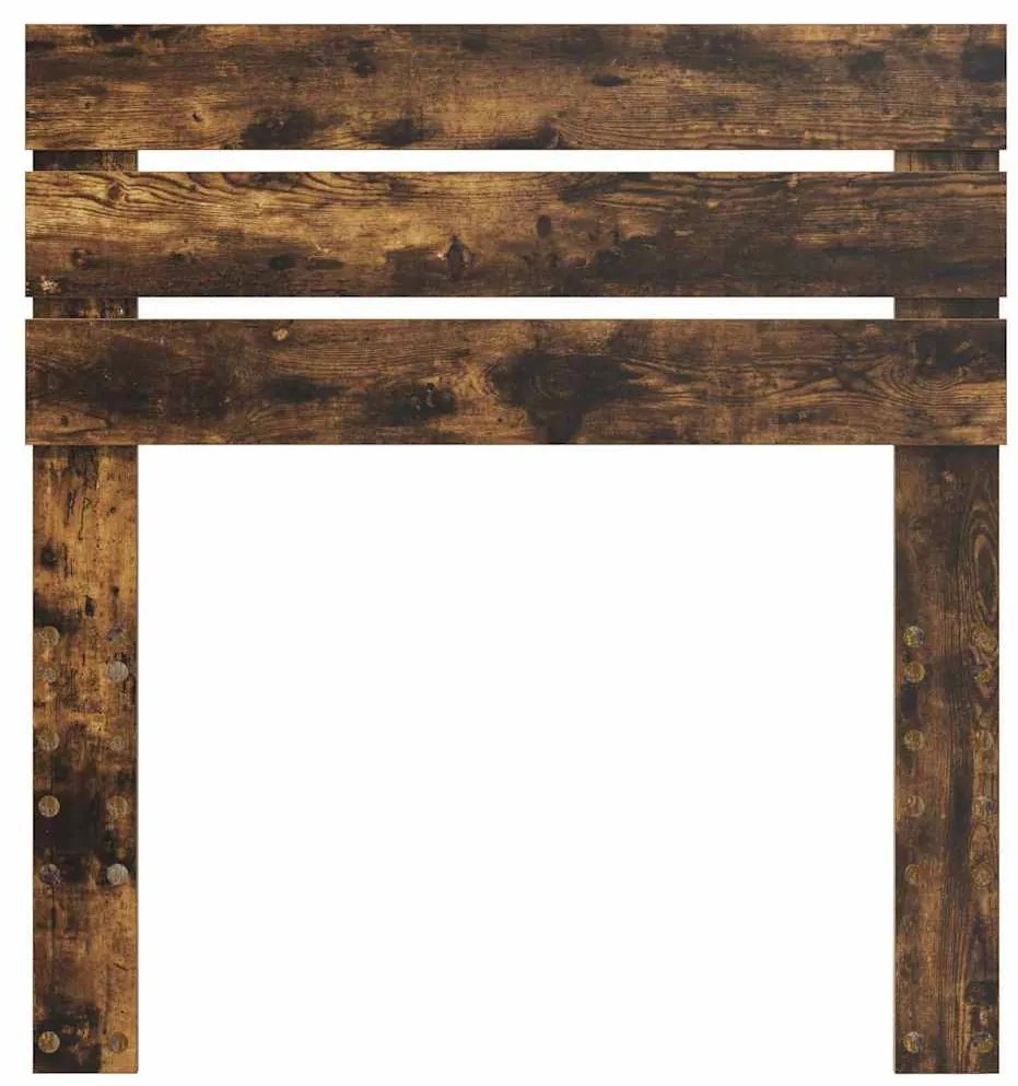 vidaXL Κεφαλάρι με κεφαλάρι Καπνιστό Δρύς 90 cm Επεξεργασμένο ξύλο