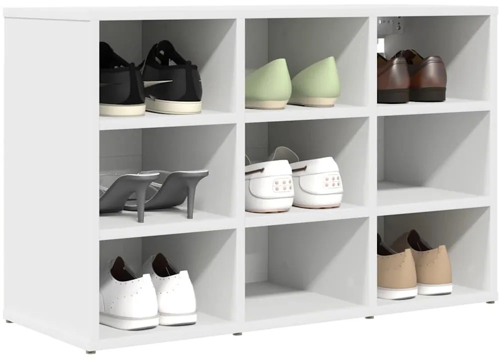 vidaXL Ντουλάπα Παπουτσιών Λευκό 77,5 x 30 x 51 εκ. Επεξεργασμένο ξύλο