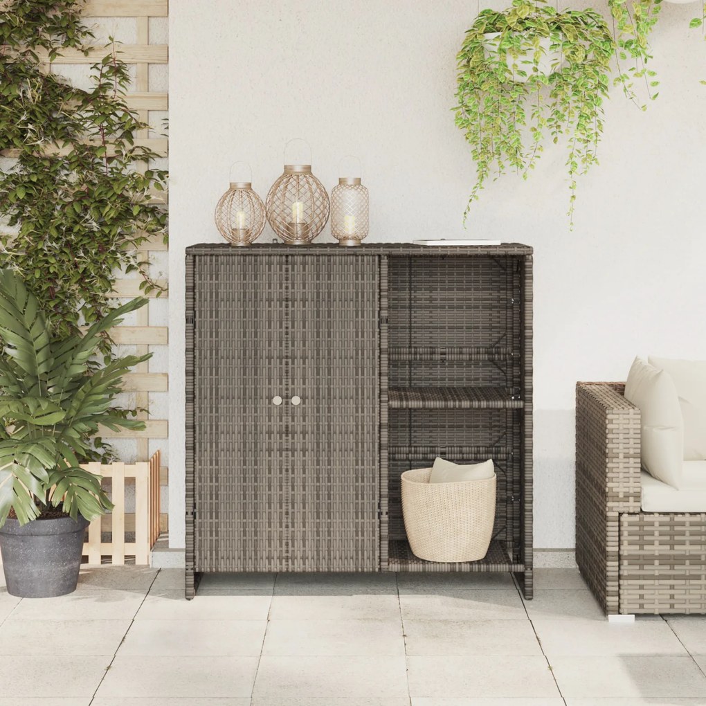 vidaXL Ντουλάπα Αποθήκευσης Γκρι 100x36x102 εκ Ρατάν