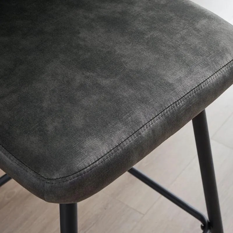 Σκαμπό Μπάρ FL2036 Fylliana Λαδί - Μαύρο 51x54x94 εκ. 2αδα