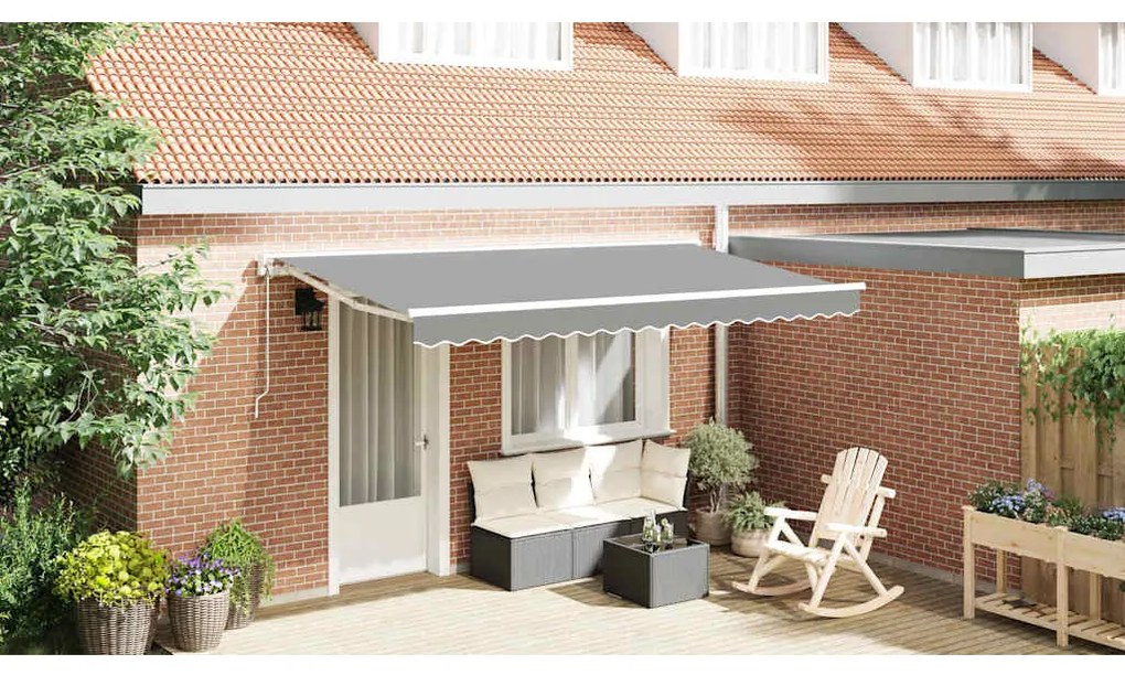vidaXL Σκελετός Τέντας Λευκό 4 x 2 m