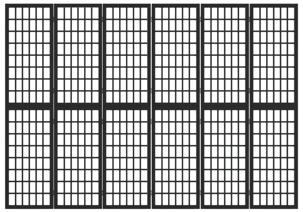 vidaXL Παραβάν Ιαπωνικού Στιλ με 6 Πάνελ Πτυσσόμενο Μαύρο 240x170 εκ.