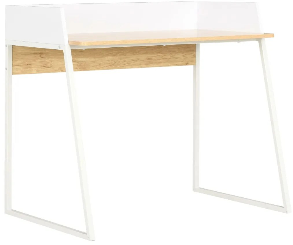 vidaXL Γραφείο Λευκό / Χρώμα Δρυός 90 x 60 x 88 εκ.