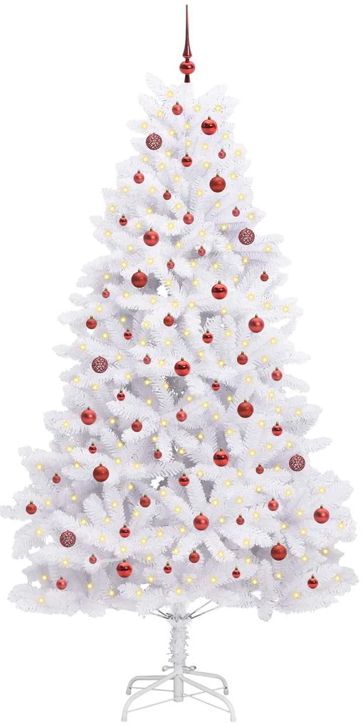 vidaXL Τεχνητό Χριστουγεννιάτικο Δέντρο με Άξονα με βάση Λευκό 240 cm