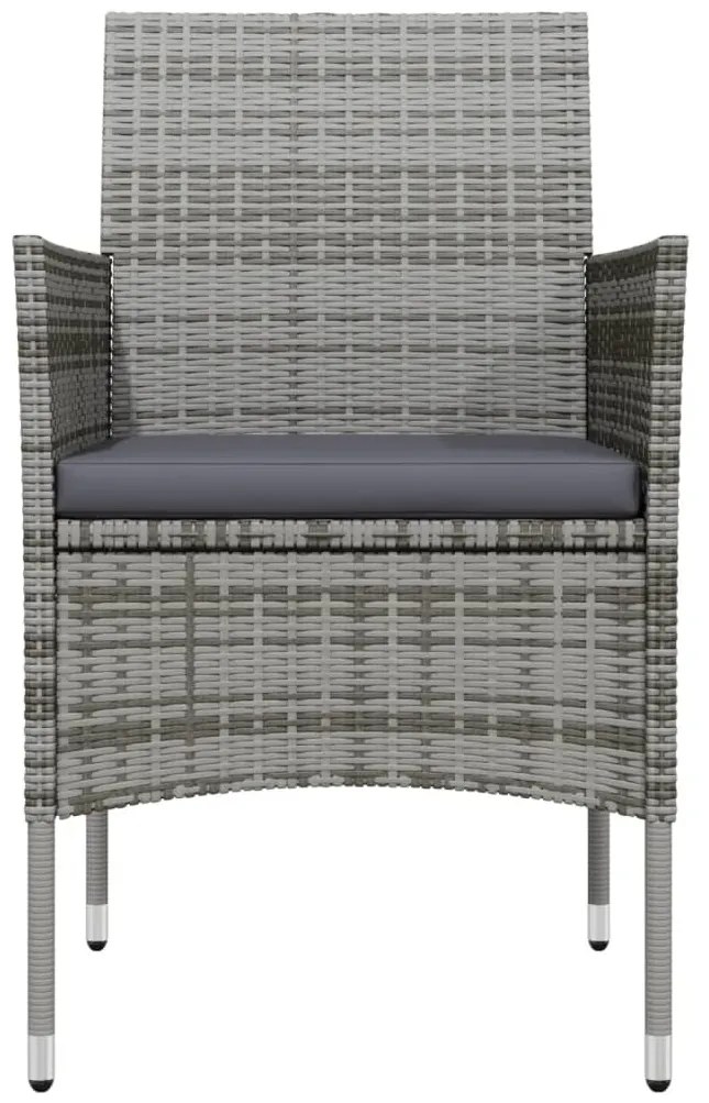 vidaXL Σετ Τραπεζαρίας Κήπου 5 Τεμαχίων Γκρι / Μαύρο με Μαξιλάρια