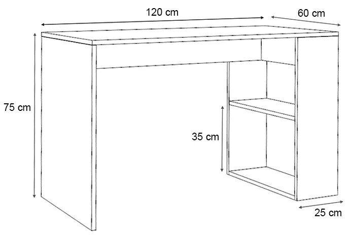 Γραφείο εργασίας Mikro Megapap χρώμα λευκό 120x60x75εκ. - GP028-0100,2