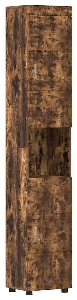 vidaXL Ντουλάπι Μπάνιου TULUM Καπνιστή δρυς 37 x 31.5 x 203 εκ