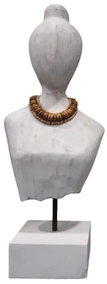 Προτομή Kasma II Inart λευκό μάνγκο ξύλο-μέταλλο 18x12x43εκ 312-000045-312-000045-Καφέ 312-000045