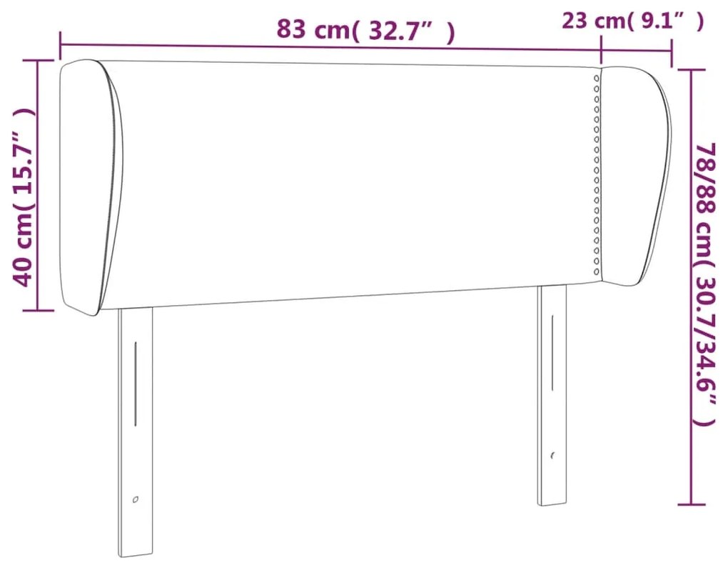 Κεφαλάρι με Πτερύγια Σκούρο Πράσινο 83x23x78/88 εκ. Βελούδινο 3117037