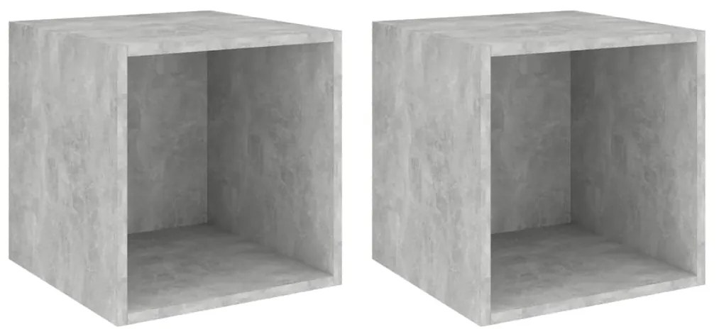 vidaXL Ντουλάπια Τοίχου 2 τεμ. Γκρι Σκυρ. 37x37x37 εκ. από Επεξ. Ξύλο