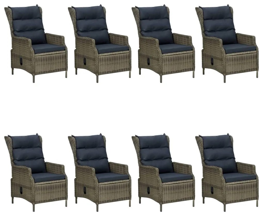 vidaXL Σετ Τραπεζαρίας Κήπου 9 Τεμαχίων Καφέ