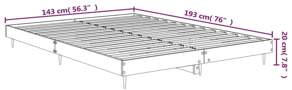 ΠΛΑΙΣΙΟ ΚΡΕΒΑΤΙΟΥ ΓΚΡΙ ΣΚΥΡΟΔΕΜΑΤΟΣ 140X190 ΕΚ. ΕΠΕΞΕΡΓ. ΞΥΛΟ 832281