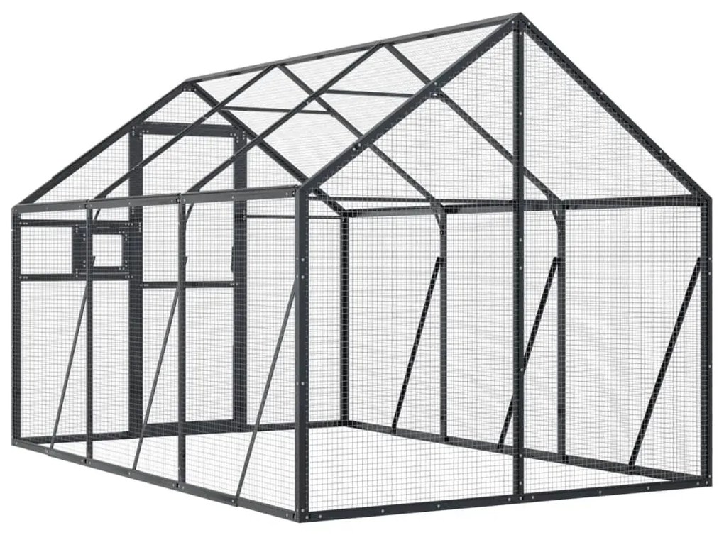vidaXL Κλουβί Ανθρακί 1,79 x 3 x 1,85 μ. από Αλουμίνιο