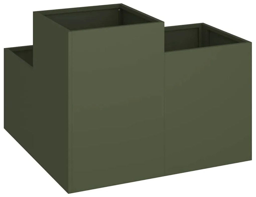 vidaXL Γλάστρα Κήπου Λαδί 80 x 80 x 60 εκ. Ατσάλι