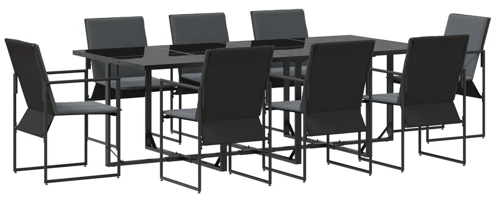vidaXL σετ τραπεζαρίας κήπου 12 τεμαχίων με μαξιλάρια από ατσάλι και τεξτιλέν