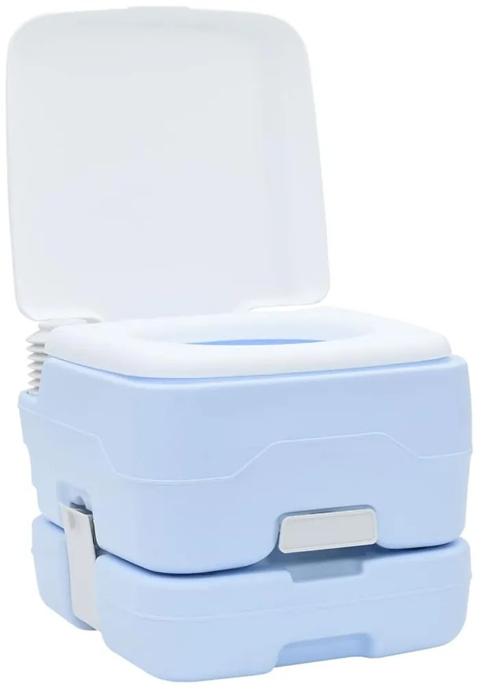 vidaXL Τουαλέτα Κάμπινγκ Απαλό Μπλε και Λευκό 41,5 x 36,5 x 30 cm