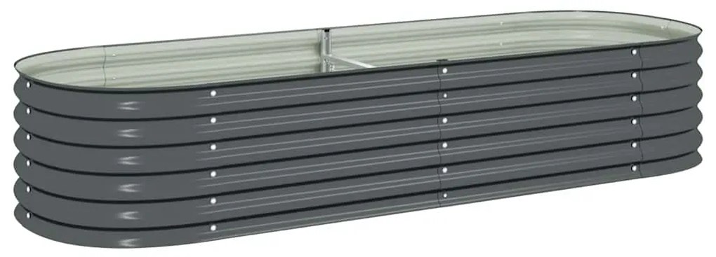 vidaXL Ζαρντινιέρα Υπερυψωμένη Γκρι 240x80x44 εκ. Γαλβανισμ. Χάλυβας