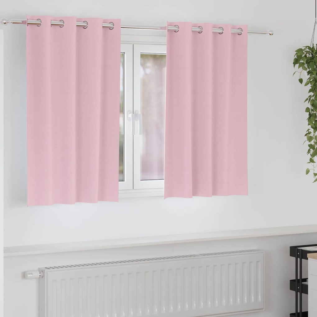 vidaXL Κουρτίνες 2 pcs Μωρουδίστικο Ροζ 140 x 140 cm Πολυεστέρας