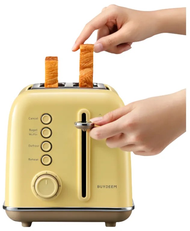 BUYDEEM 2 Slice Toaster, model DT620E, color Mellow Yellow, EU