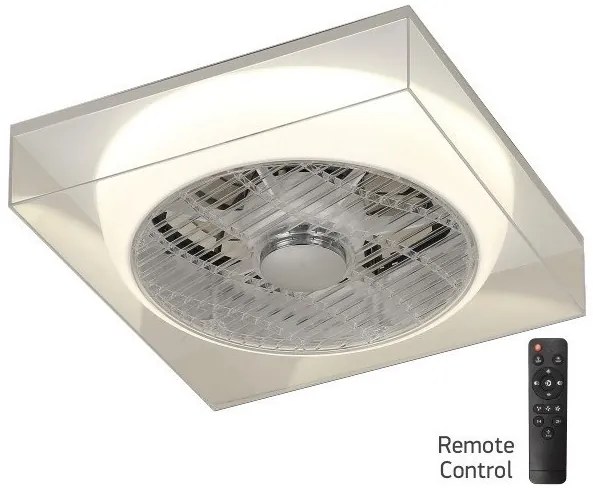 Ανεμιστήρας Οροφής με Φως LED 36W Γκρι-Διάφανο 3000K/4000K/6000K 3244 Spotlight-3244-Διάφανο 3244