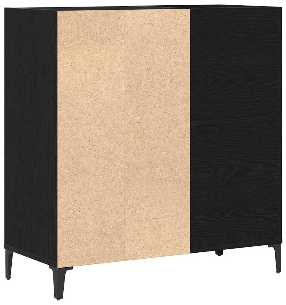 vidaXL Ντουλάπι Δίσκων Μαύρο Δρυς 84,5x38x89 εκ Επεξεργασμένο Ξύλο