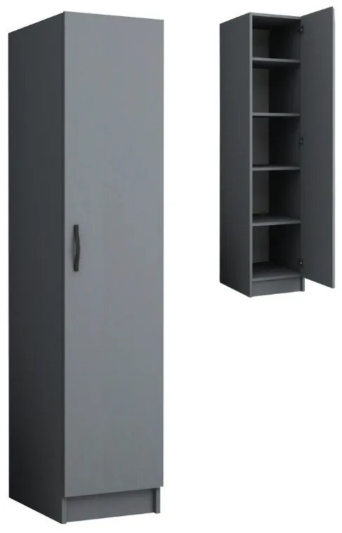 Megapap Ντουλάπα Ρούχων Ricardo Μονόφυλλη Ανθρακί 40x51,8x181εκ.