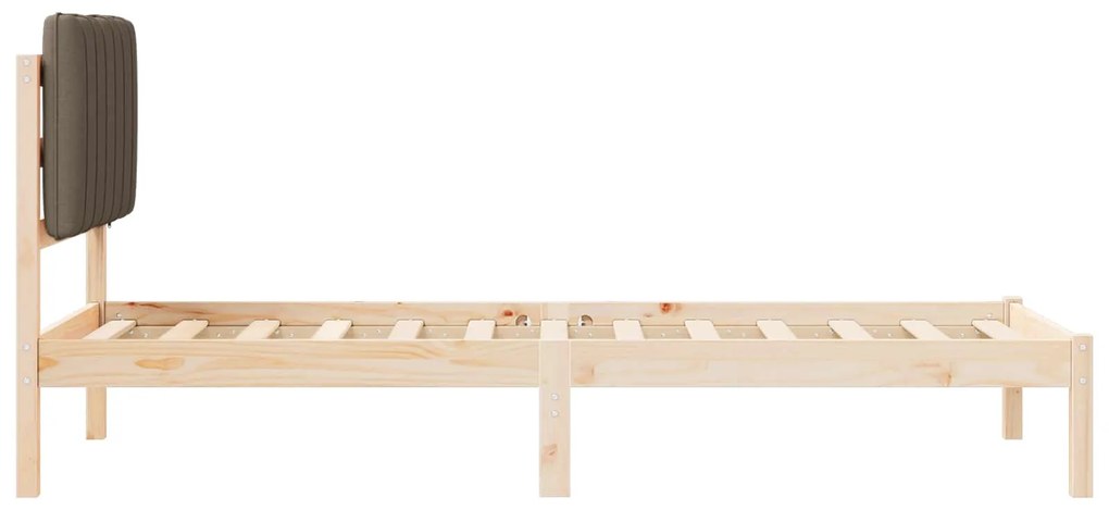 vidaXL Σκελετός Κρεβατιού με Επενδεδυμένο Κεφαλάρι Taupe 80 x 200 cm