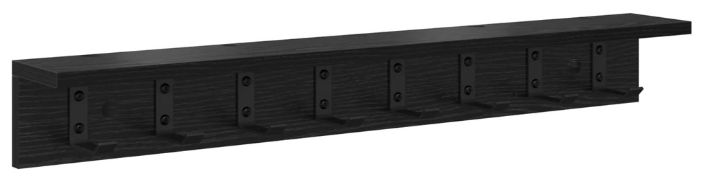 vidaXL Τοίχου Κρεμάστρα με ράφι Μαύρη δρυς 80 x 10.5 x 10.5 εκ